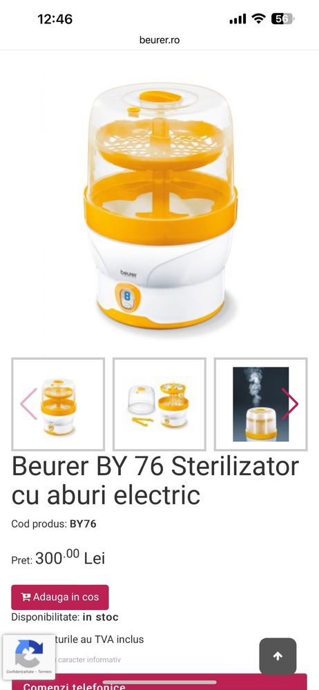 Sterilizator beurer  plus ** suport de uscat cadou **