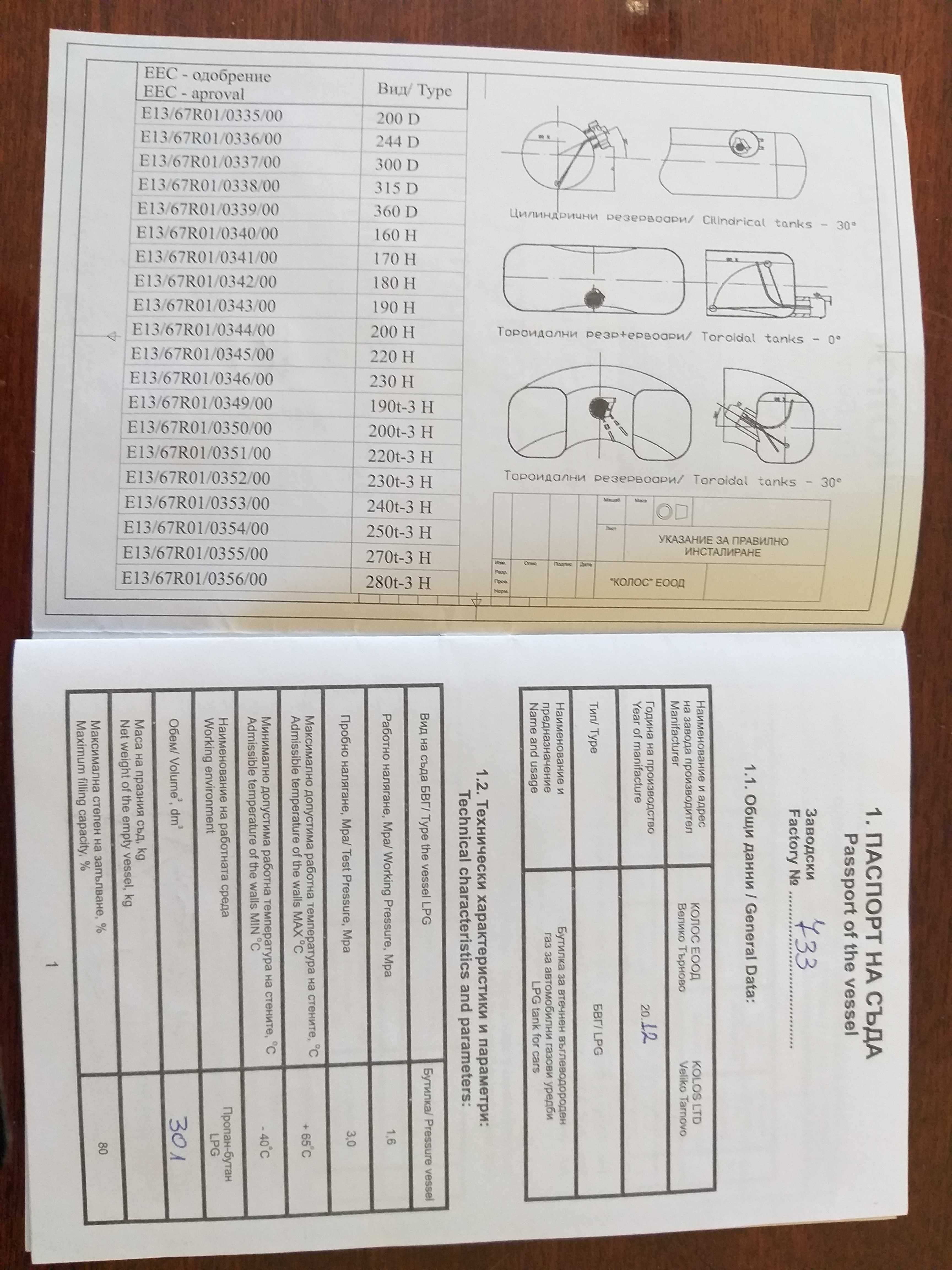 Газова бутилка с нивомер