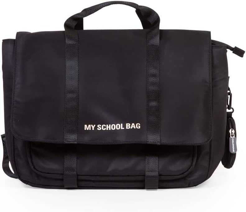 Издържлива черна ученическа чанта-раница с дъждобран CHILDHOME