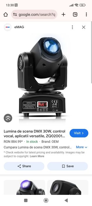 Lumina scena moving head 30w noua