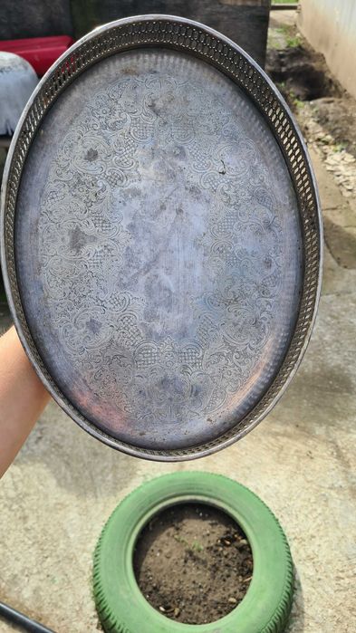 Tavă vintage WA Italy argint
