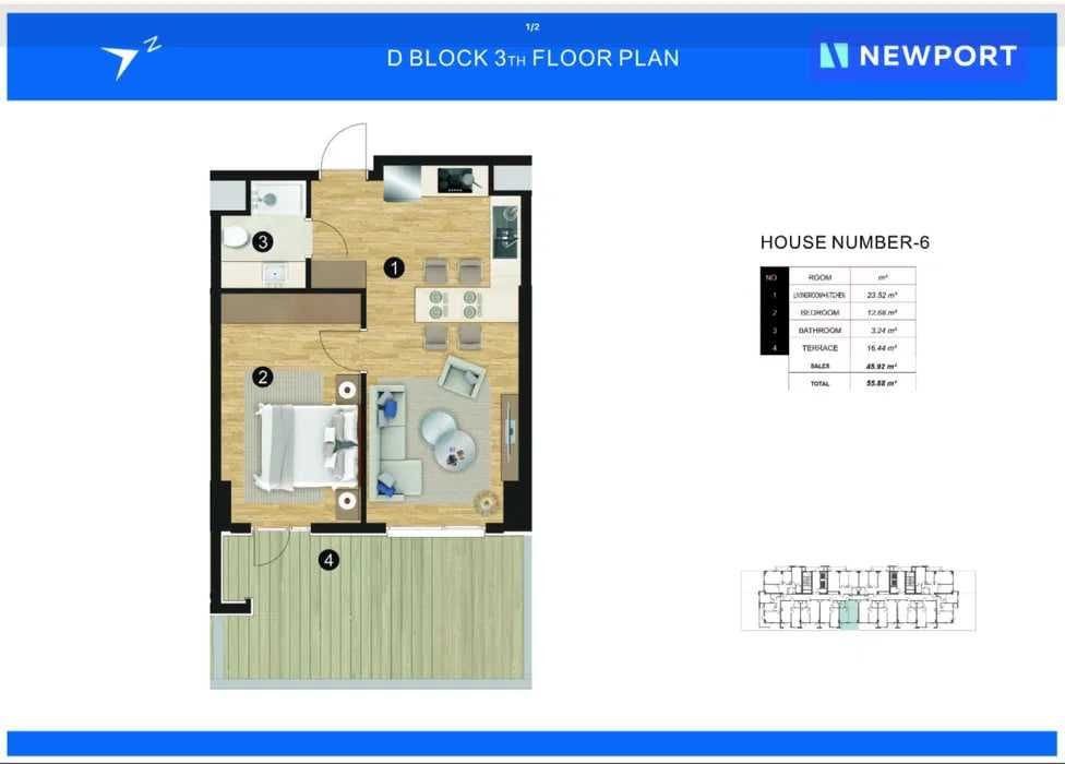 NEW PORT — Отличная квартира от застройщика | 2/19 этаж