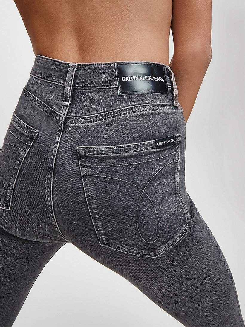 Дамски дънки Calvin Klein размер XS сив цвят нови с етикет висока тали