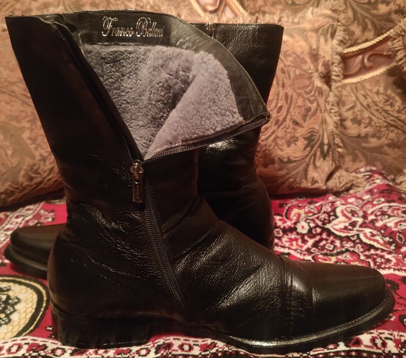 Продам сапоги кожа/натуральный мех б.у. 43-44 размер