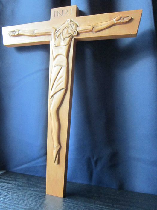 cadou rar Ierusalim 1980 Cruce Crucifix Corpus Christi lemn maslin