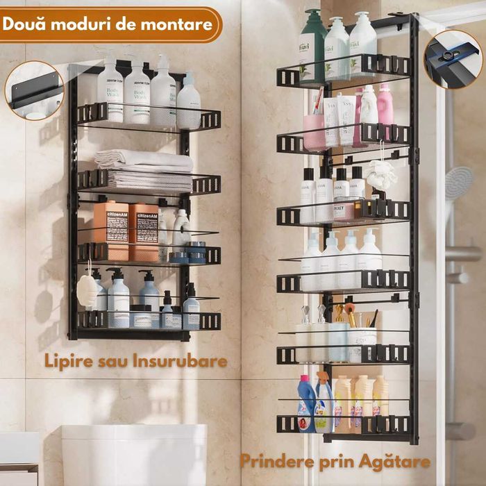Raft universal cu 4 Polite, otel inoxidabil, Etajera Multifunctionala