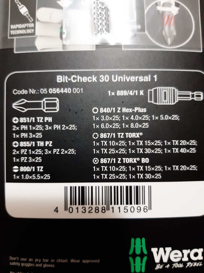 Wera bit-Check 30 universal 1