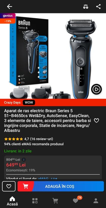 Aparat de ras electric Braun Series 5 NOU SIGILAT!