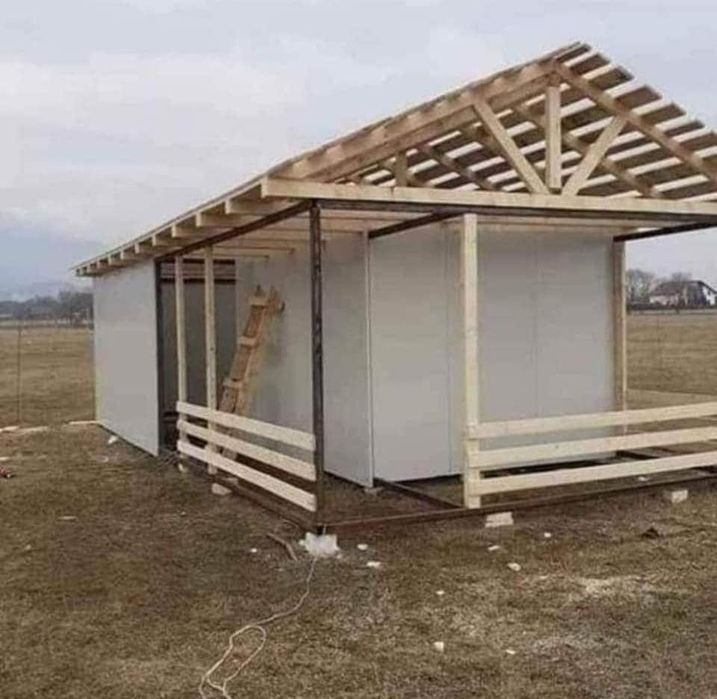 Vand container modular tip casa de locuit din structura metalica învel