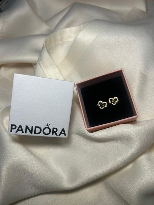 Cercei  Pandora placați cu Aur 14k și diamante Zirconiu