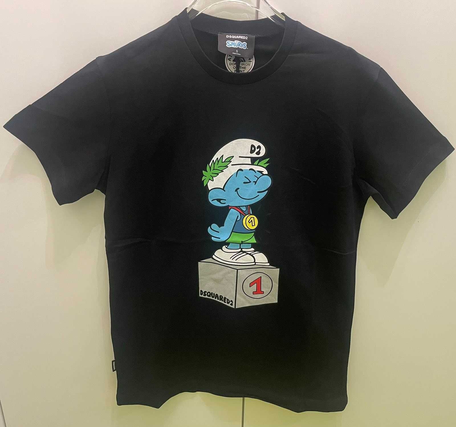 Мъжки черна тениски DSQUARED D2 smurf размери M-2XL