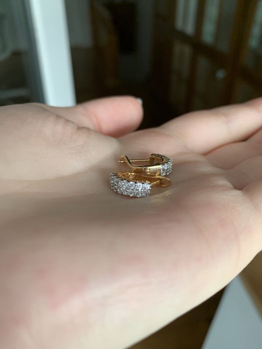 Cercei aur placati, pietre