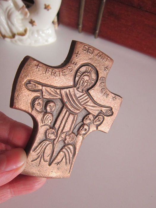 cadou rar Friende Sei Mit Euch Cruce bronz masiv "Pacea sa fie cu tine