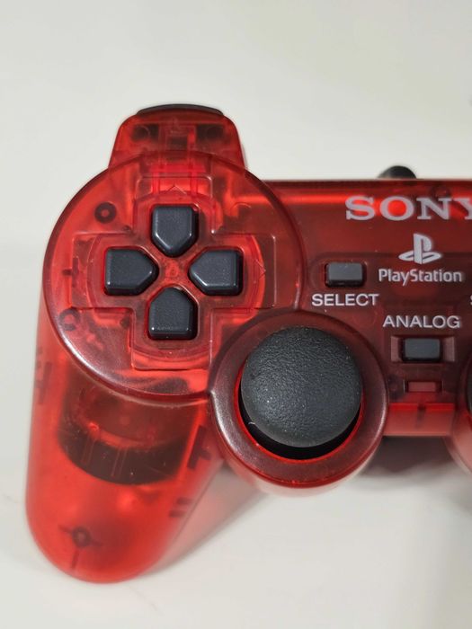 Controller si card original Sony PS2 rosu transparent Editie limitata