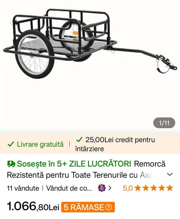 Vând remorcă bicicletă. Este absolut nouă , sigilată .