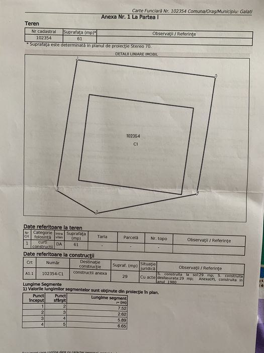 Vand cladire 29 m2+ teren 61m2 CENTRU