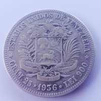 Monedă 5 bolivar 1936 argint