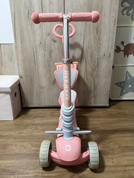 тротинетка MAKANI 3-в-1 със седалка и дръжка – розова