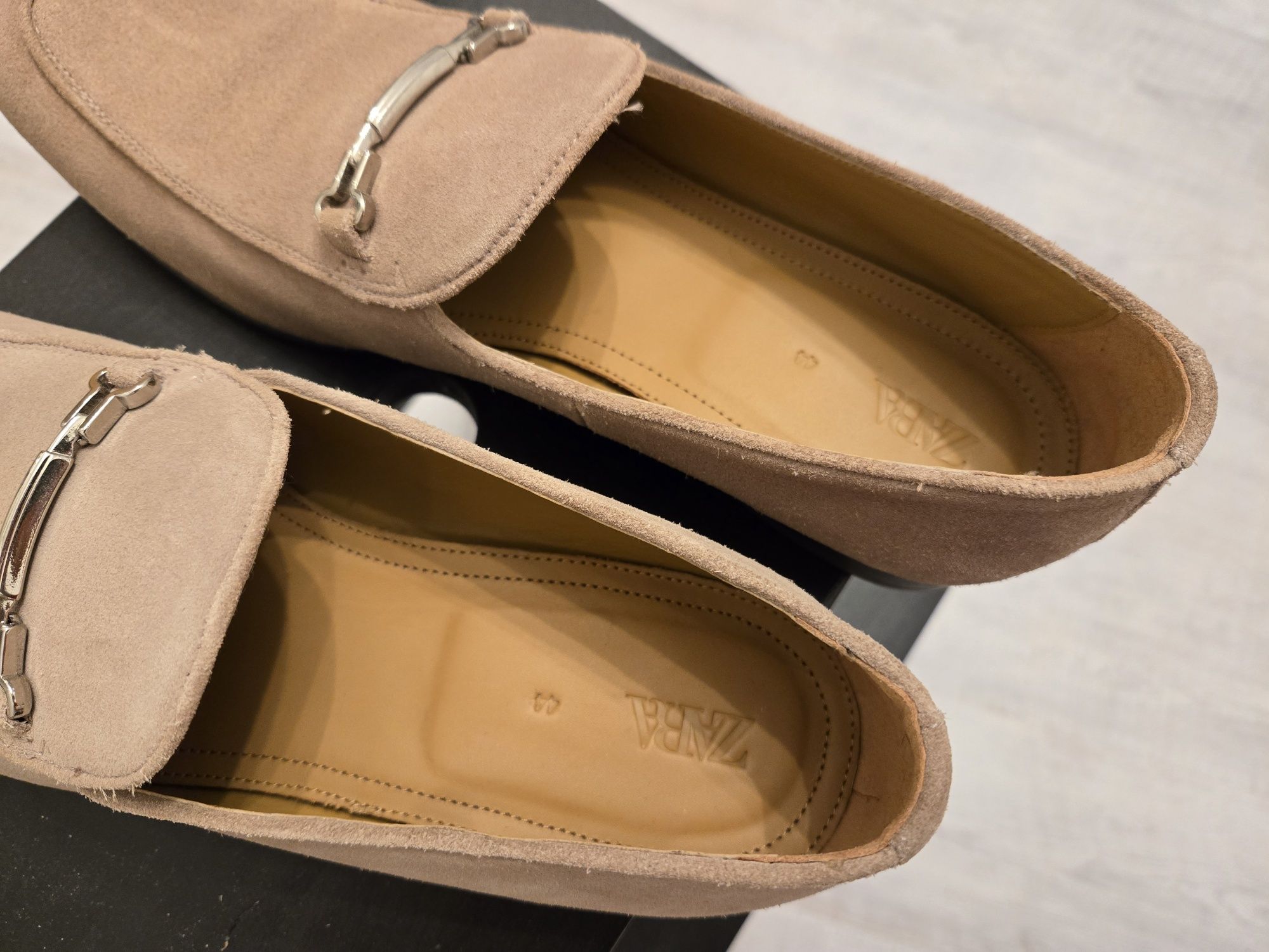 Mocasini noi piele intoarsa - marime 44