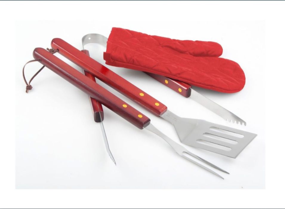 Set picnic + ustensile gratar ,paleta,furculita,cleste,manusa, Nou