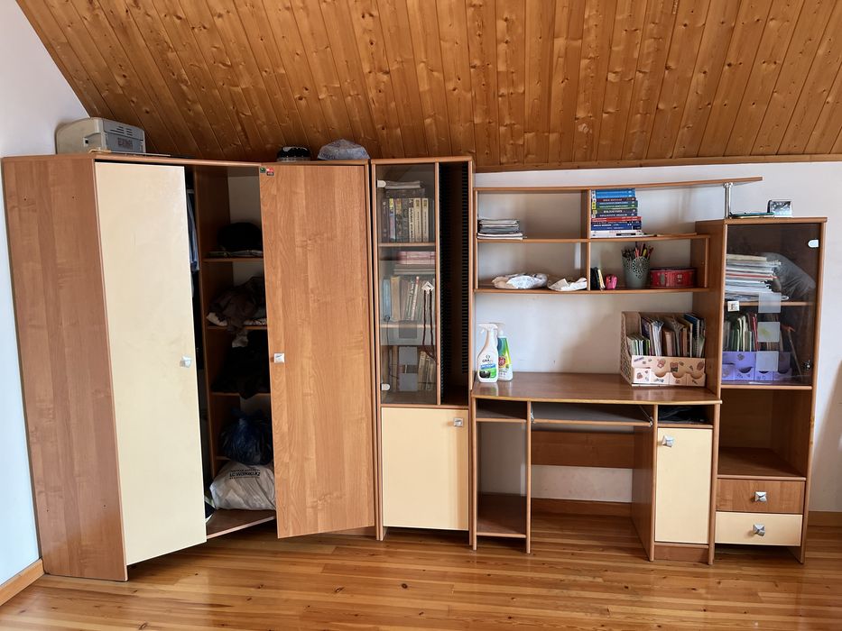 Шкаф с книжными полкам.