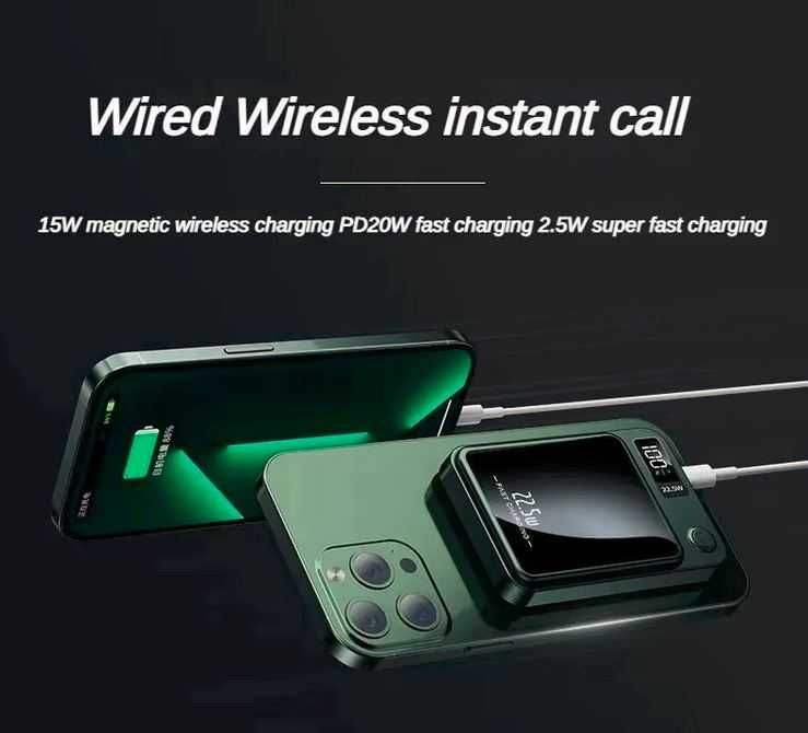 Baterie externa wireless 10.000 mAh, Încărcare Rapidă 22.5W