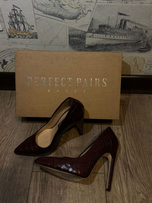 Perfect pairs  кожаные туфли в винном цвете