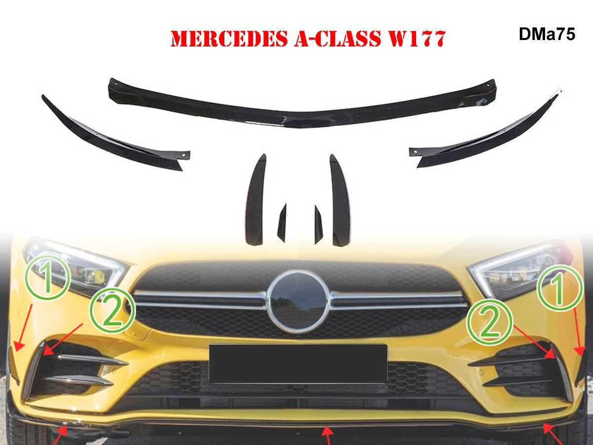 Тунинг Добавка Сплитер Предна Броня Mercedes AMG A W177 Мерцедес В177
