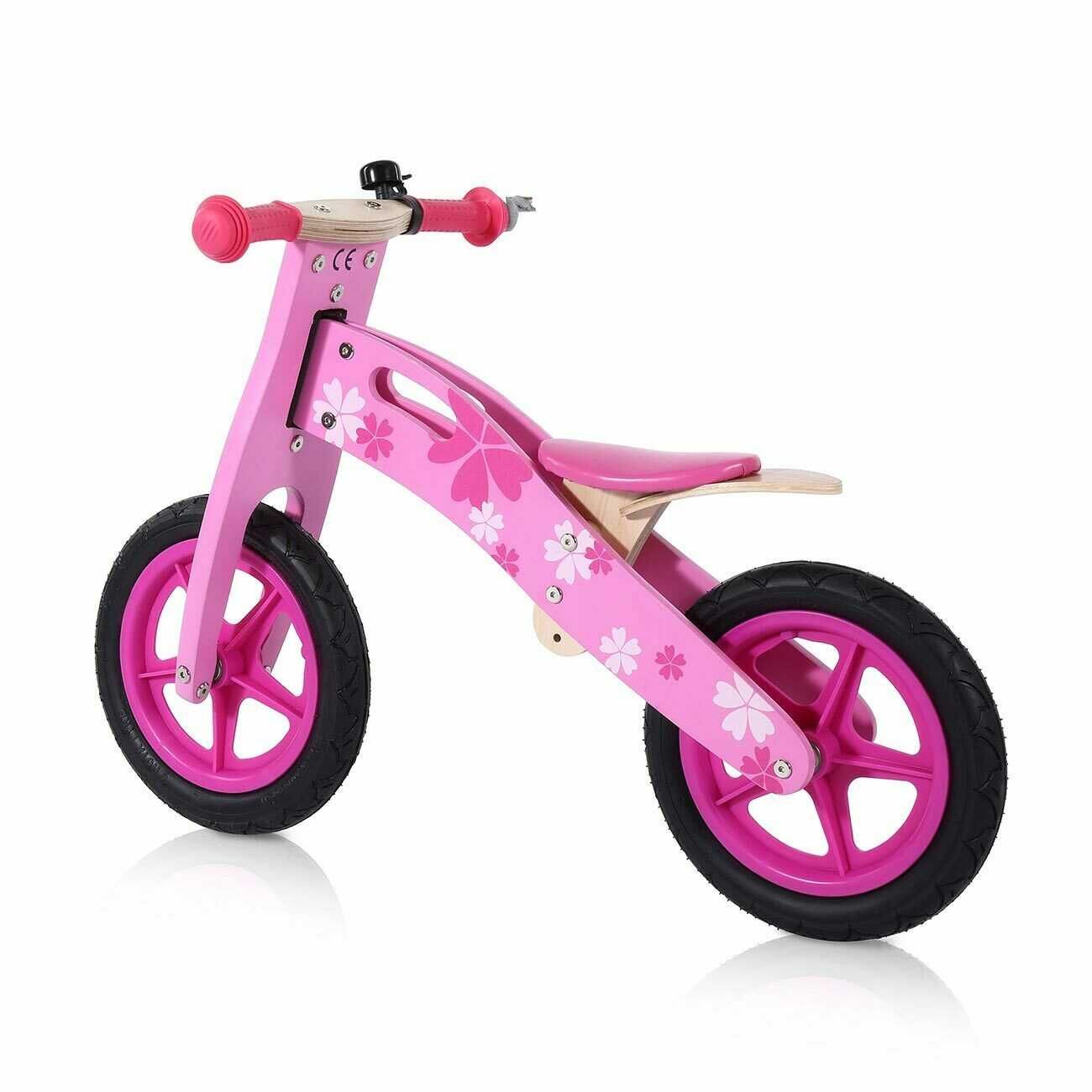 Bicicleta fara pedale din lemn copii, Baby Vivo, roz, NOU