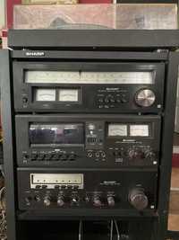 Deck Sharp linie audio amplificator tuner cassete vintage pick up