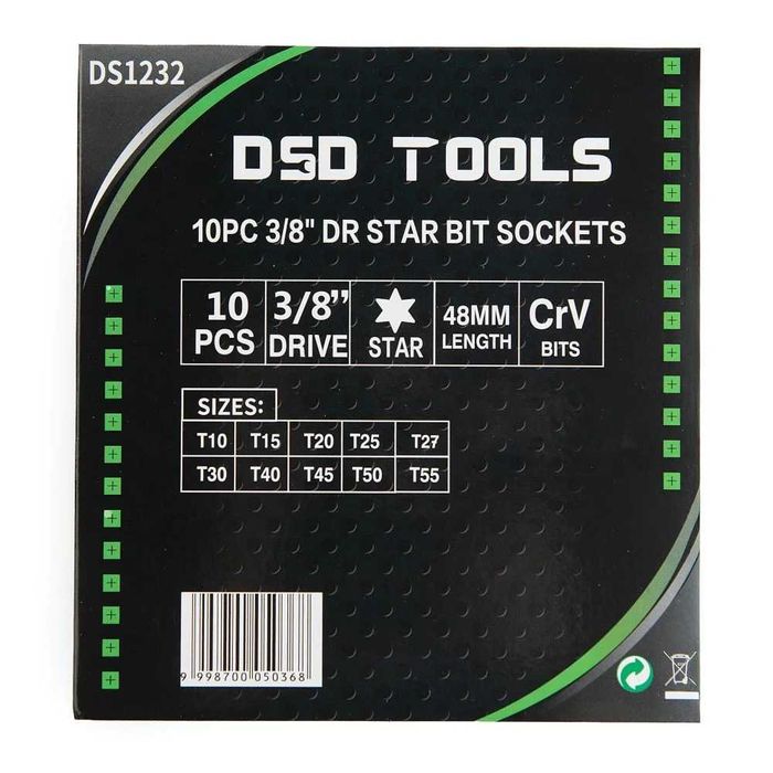DSD TOOLS 10PC 3/8" dr set biti stea DS1232