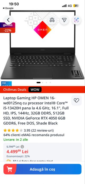 Vand Laptop Gaming Omen HP !