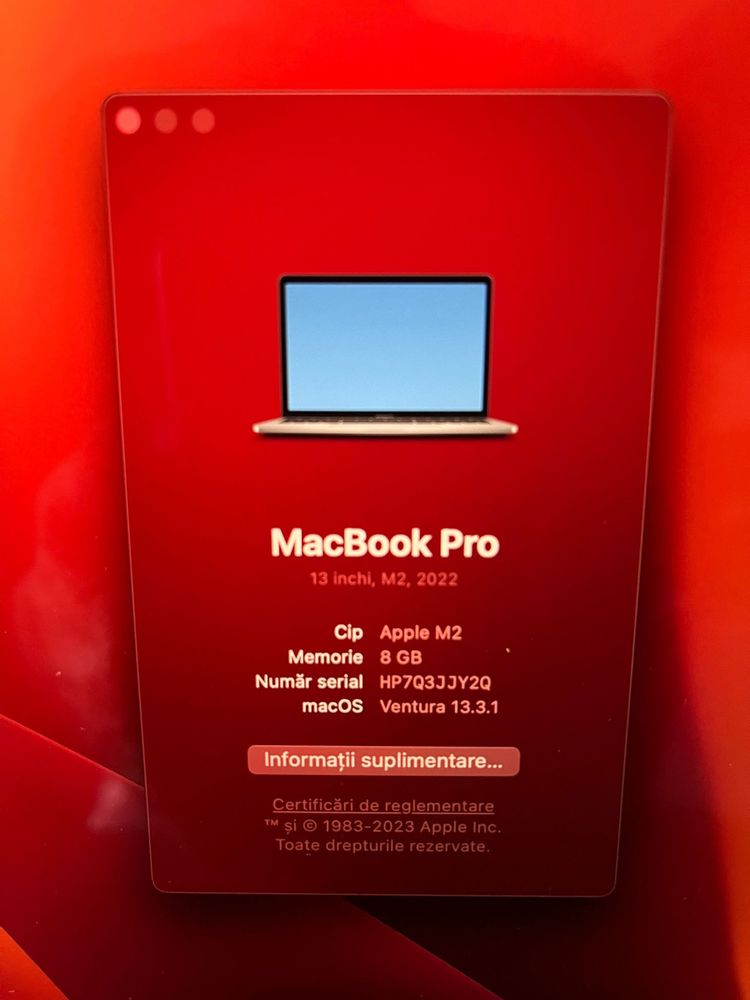 MacBook Pro M2 13’ in cutie originala