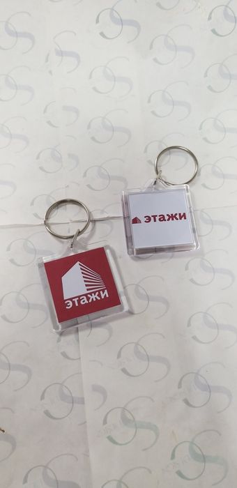Брелки акриловые для ключей. Двухсторонние
