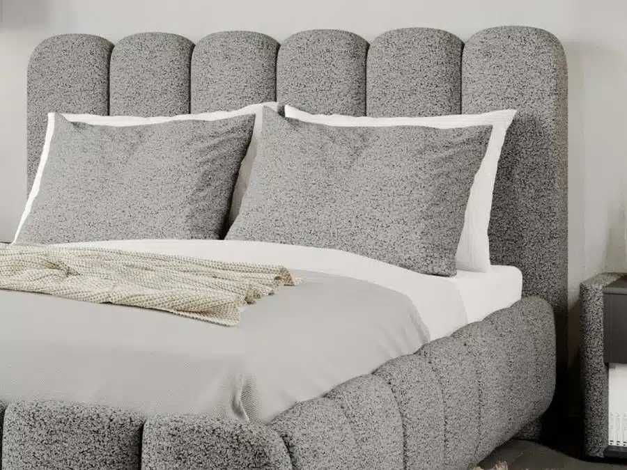 Pat Tapitat Bari Gri Coral 75 cu somiera rabatabila si lada