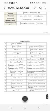 Formule bac matematica PDF