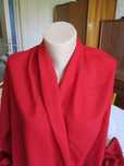 Cupon material bumbac 100% rosu cu buline albe
