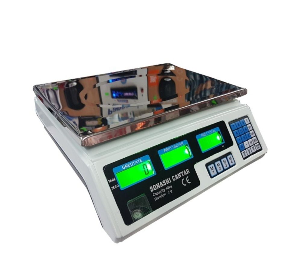 Cantar electronic 40 kg digital acumulator afisaj dublu functie TARA