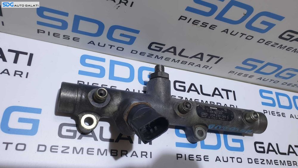 Rampa Presiune Injectoare Distribuitor Carburant Motorina cu Senzor Presiune Stanga Audi A6 C6 3.0 V6 BMK BNG 2005 - 2011 Cod 059130089D 059130758[S0291]