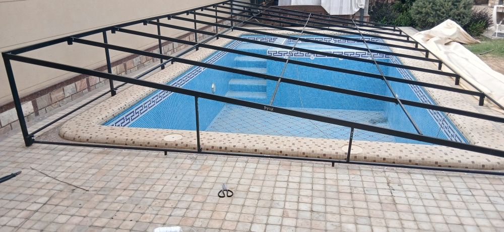 Капсула установка прозрачный салафан тент баннер бассейн банер