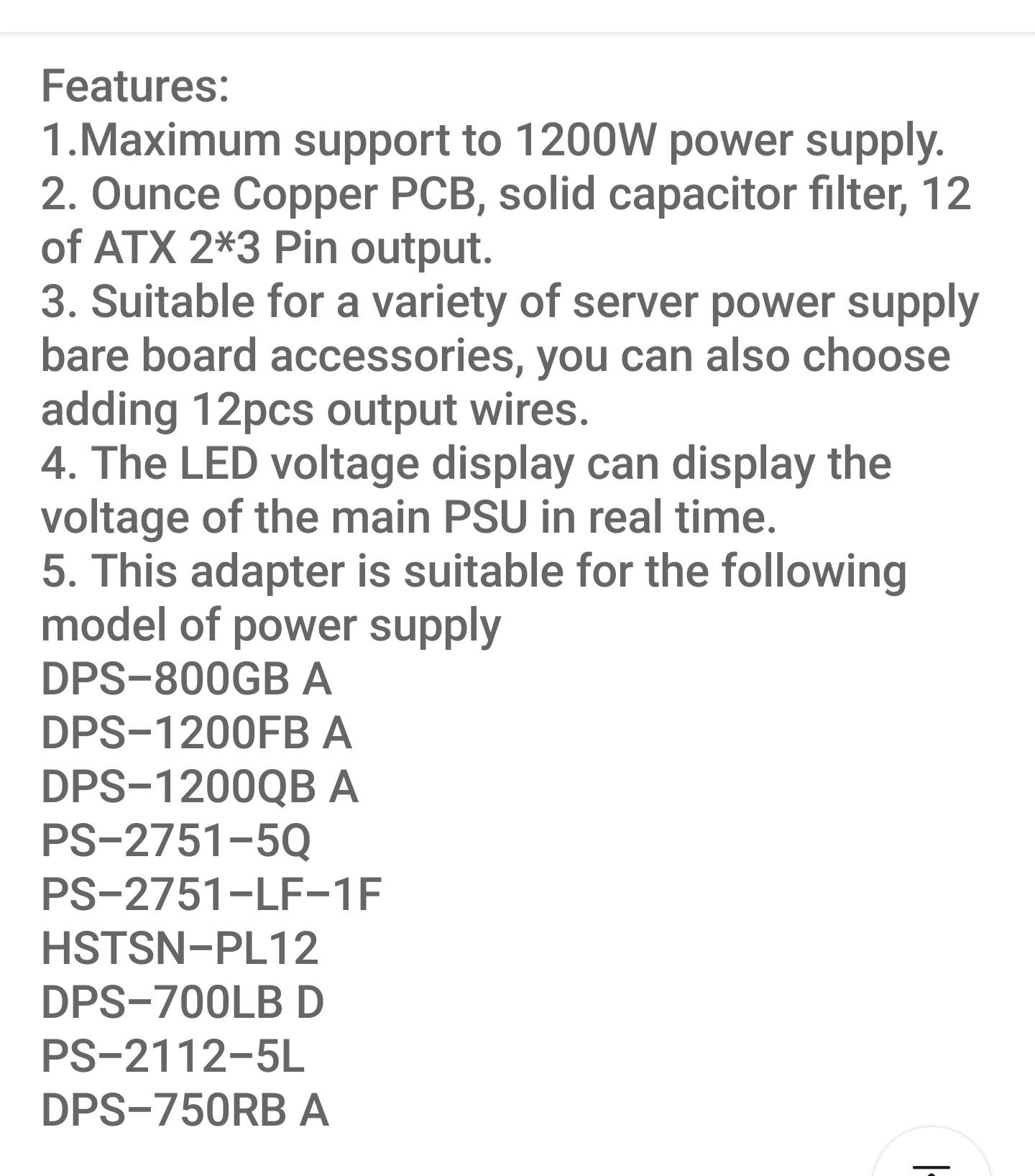 Breakout board sursa hp 1200w 750w mining