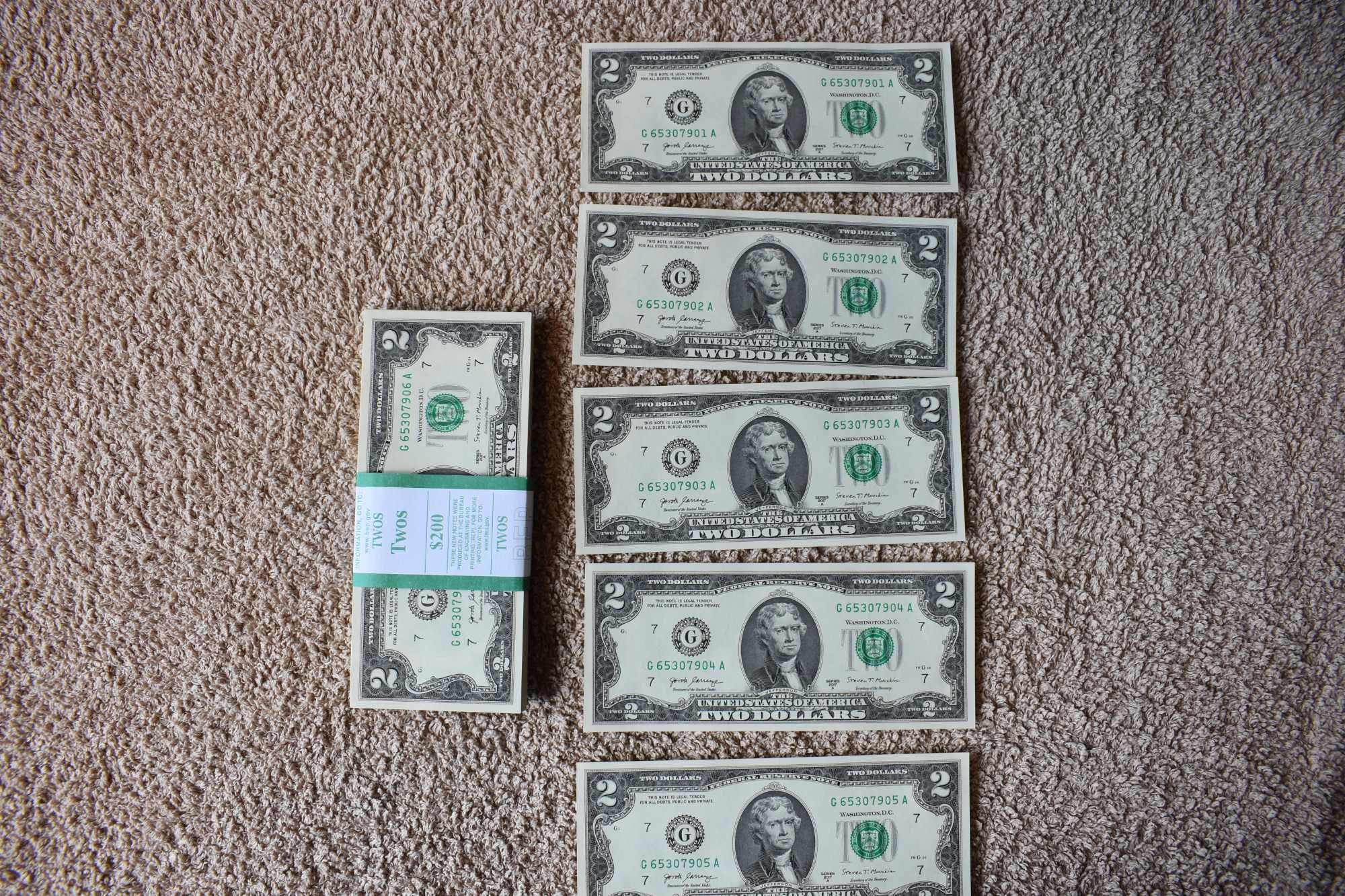 Продавам Чисто Нови Долари - Банкноти от един и два долара