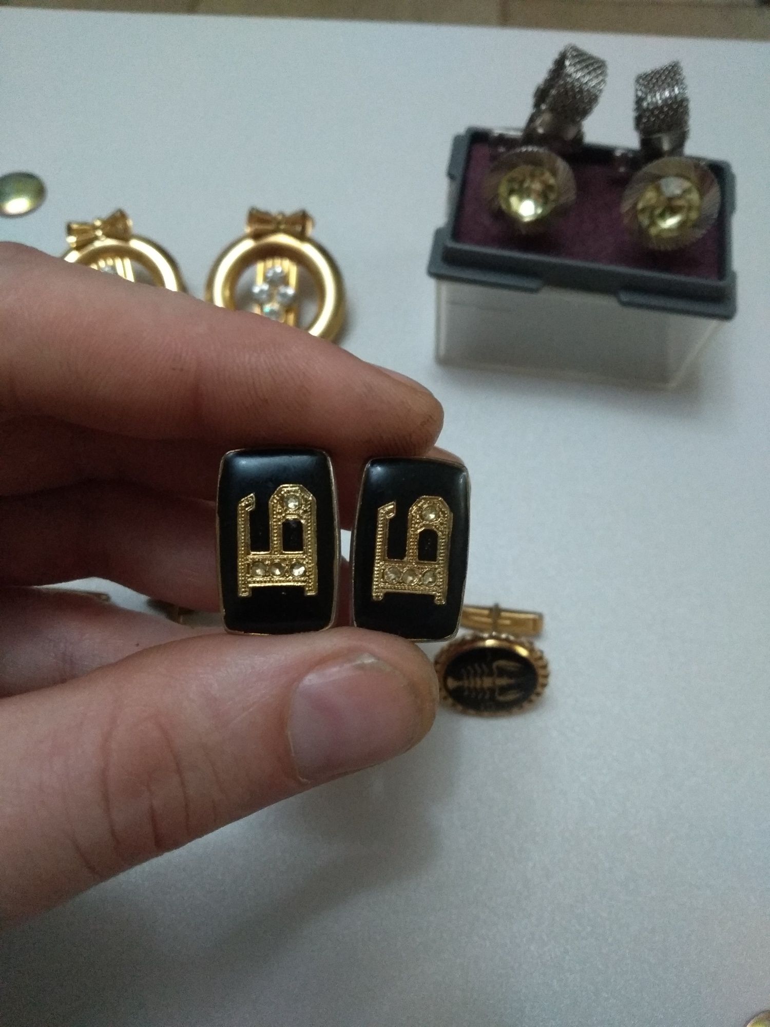 Запонки винтажные. Клипсы. СССР.