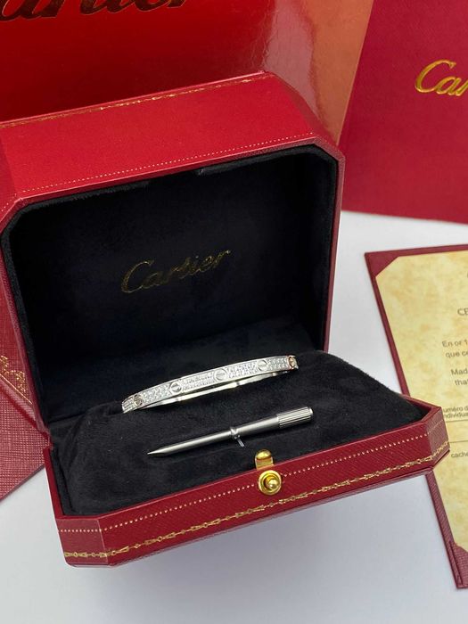 Brățară cartier Love slim white gold diamond