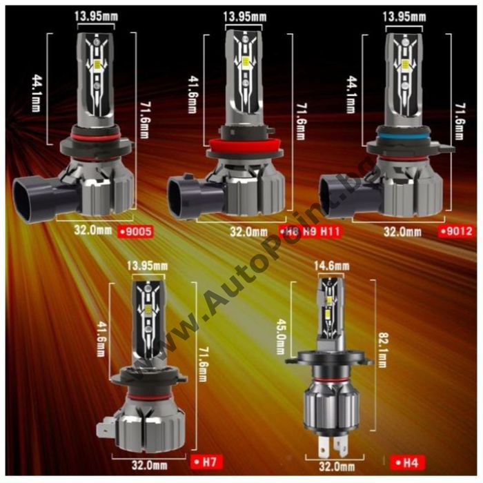 LED Диодни крушки Е2 H7 35W 12V