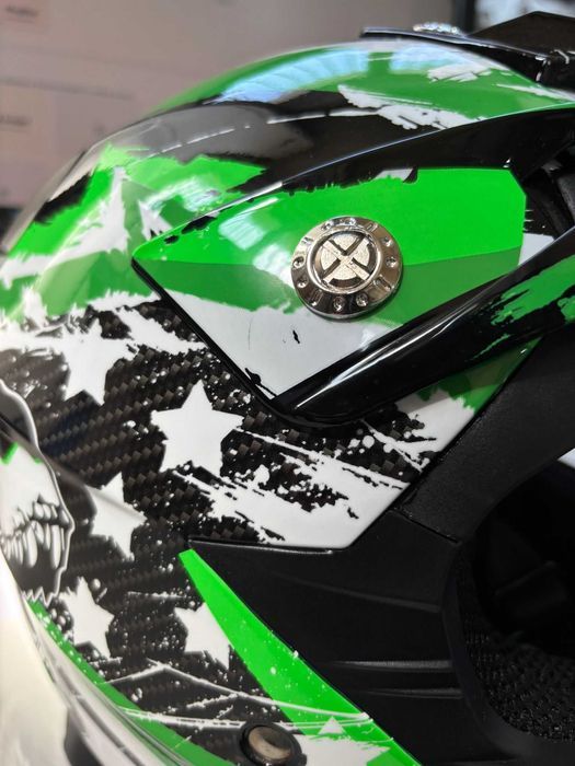 Casca moto YEMA YM-211 – marimea YL, open face, verde, sport