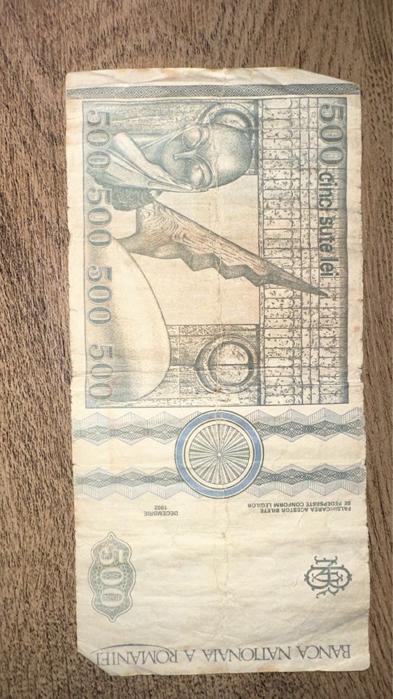 bancnota 500 lei anul 1992 seria H originala
