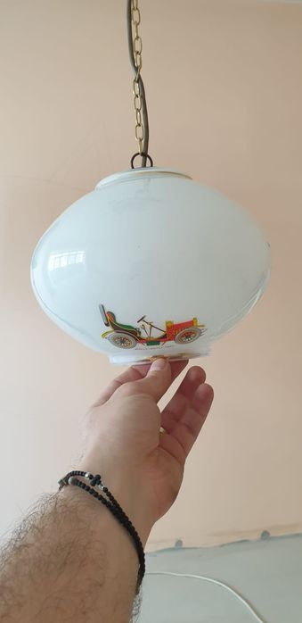Accesoriu decorațiune lumina vintage colectie opalina Franța 1950