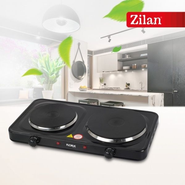 Plita electrica Floria ZLN-2844, 44 x 25 x 7 cm, NEGRU 2 ochiuri, term