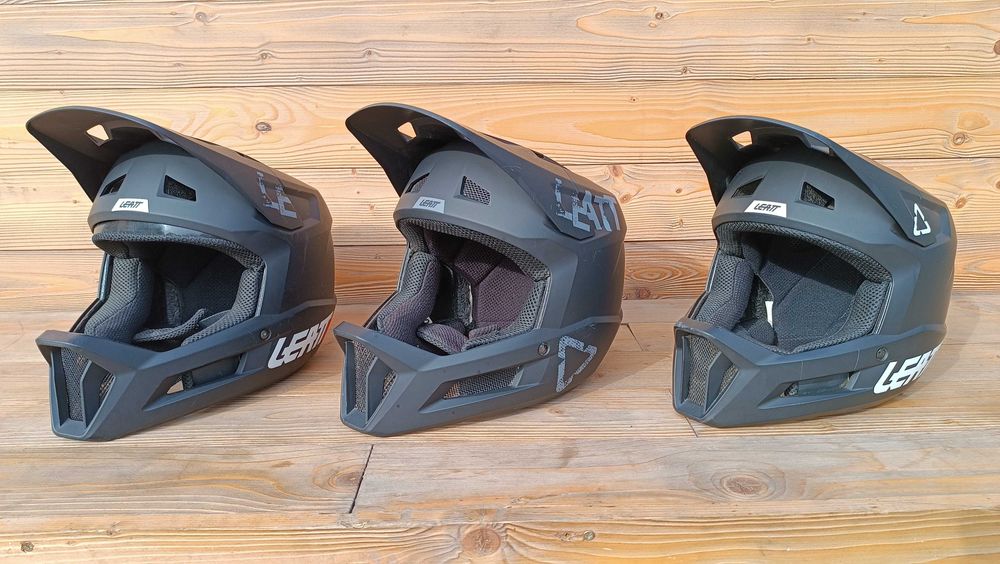 Casti full face casca second hand LEATT Gravity 1.0 negru gri alb